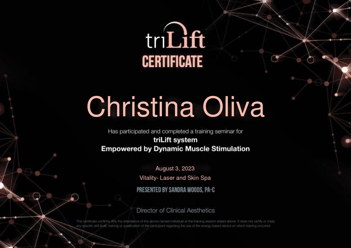 triLift Certificate- Christina Oliva (1)